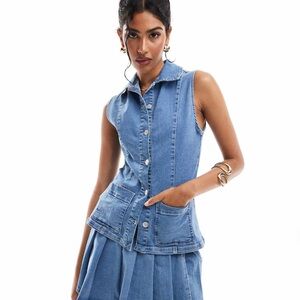 ASOS DESIGN Sleeveless Denim Vest